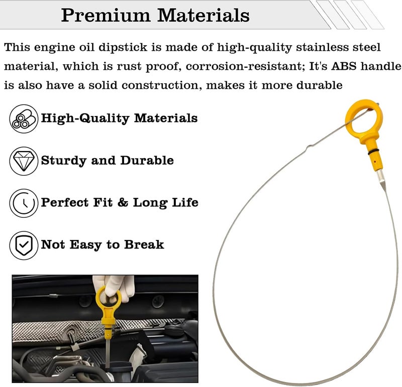FBLOWMOD 53034186AD Engine Oil Dipstick Indicator, Compatible with 2011-2015 Jeep Grand Cherokee Dodge Durango 5.7L HEMI Engine Oil Fluid Level Dip Stick Replace 53034186AB - Image 3